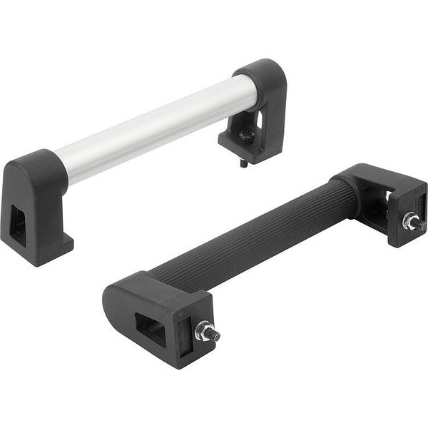 Kipp Tubular Handle A=500, L=534, H=55, 5, Form:A, Aluminum Natural Anodized, Comp:Polyamide, D=M05X20 K0223.500203